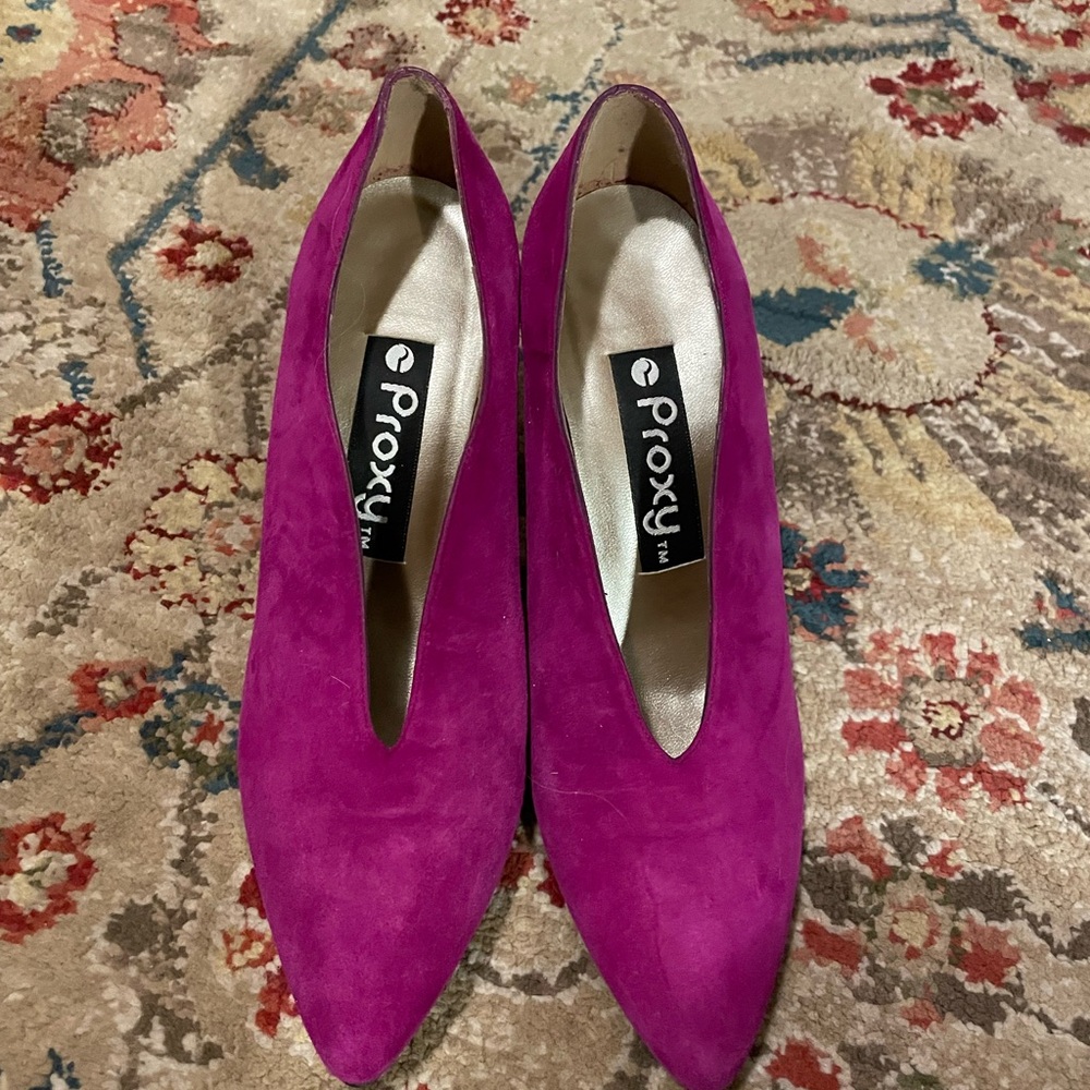 Vintage 80’s suede pumps 7.5 - Picture 3 of 3